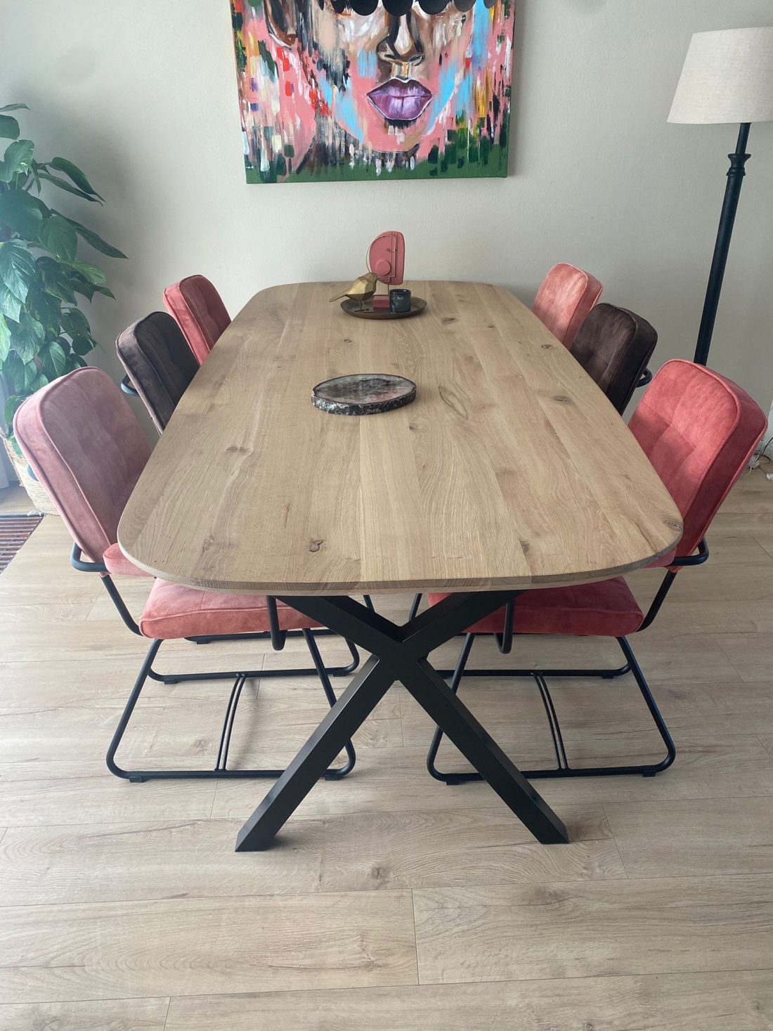 Danish Oval Oak Table Incl X In A Shape Base