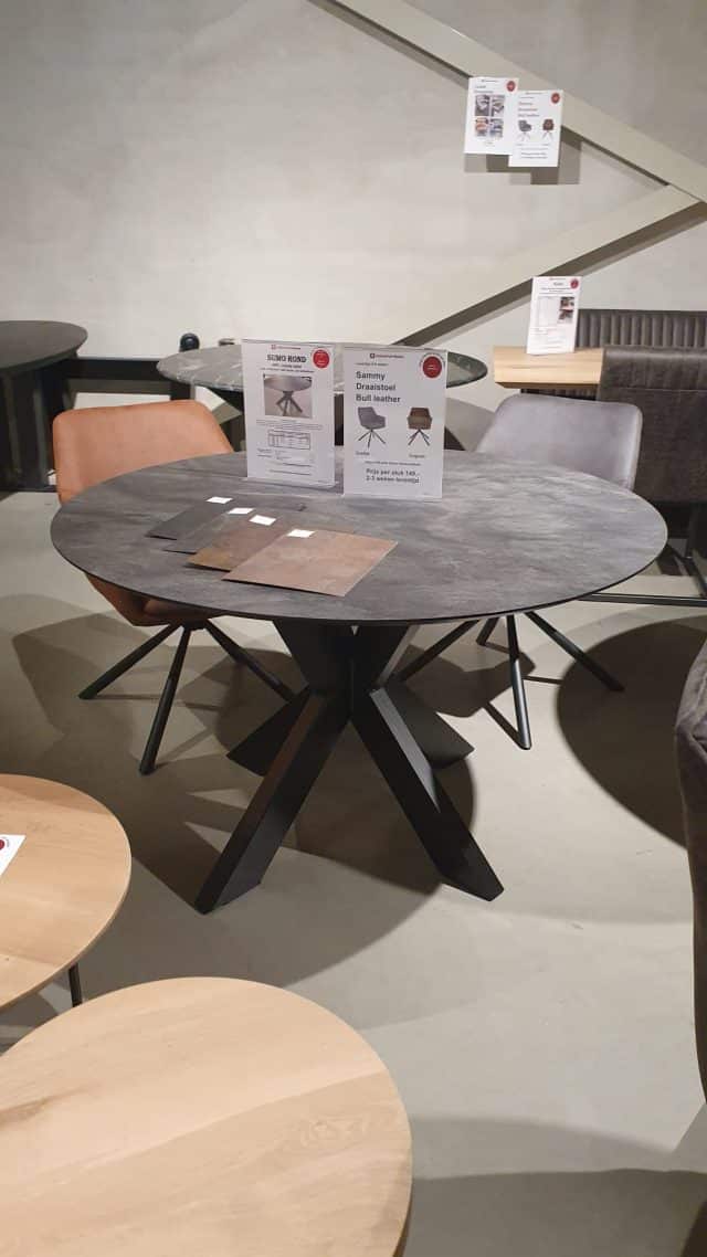 Ronde Hpl Tafel Sumo Incl Onderstel Naar Keuze