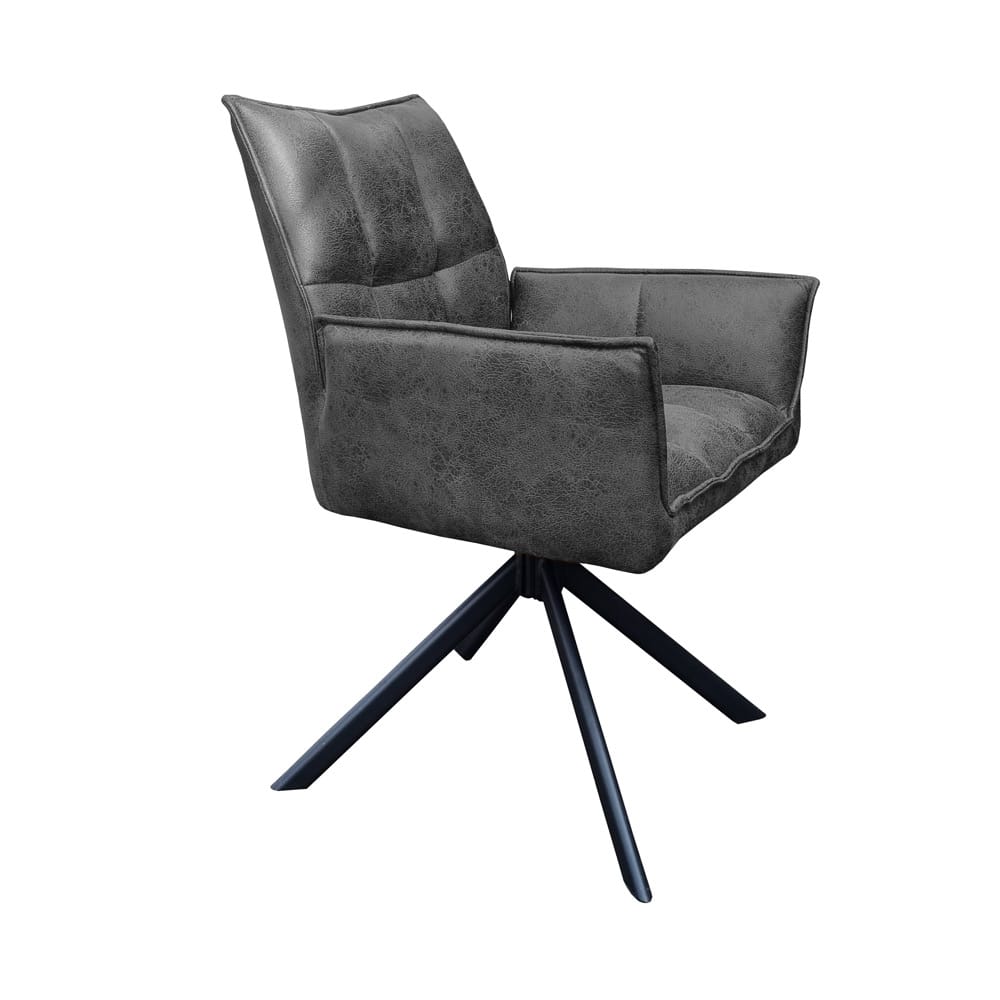 Swivel chair Lucas Anthracite micro leather