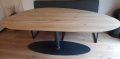 Organa organic oak table 210x110x4 (left shape) 1x45 degree edge with Ossy base