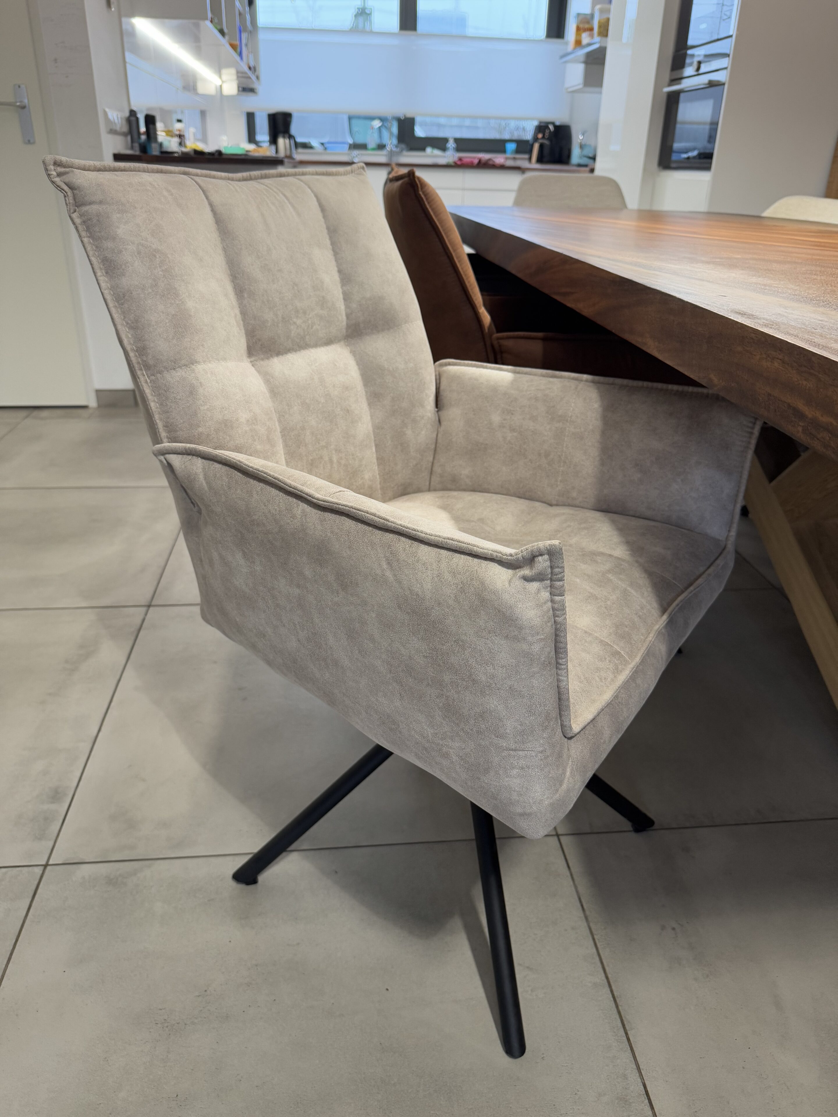 Lucas Swivel Chair Anthracite Eco Leather