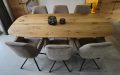 Torun Danish oak table 220 x100x4cm with tapered edge 1x45 with A base 5x5cm black coating