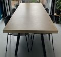 Mosina herringbone oak table 210 x 90 x 6cm with thin frame with A base 5 x 5cm with black coating