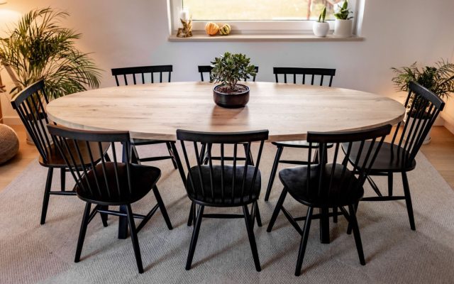 Obra Oval Oak Table Including X In A Shape Bases
