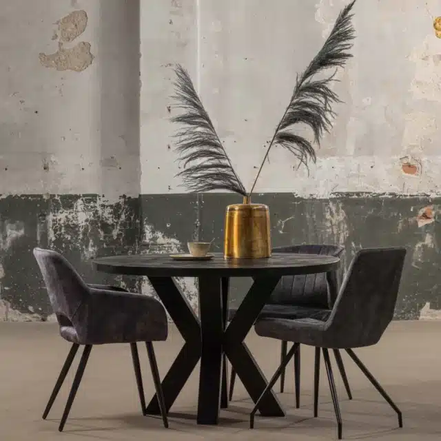 Mango Wood Dining Table Round 160 Cm Black 8211 5cm Top 8211 Now In Stock 8211 Now In Stock Within 7 Days In House