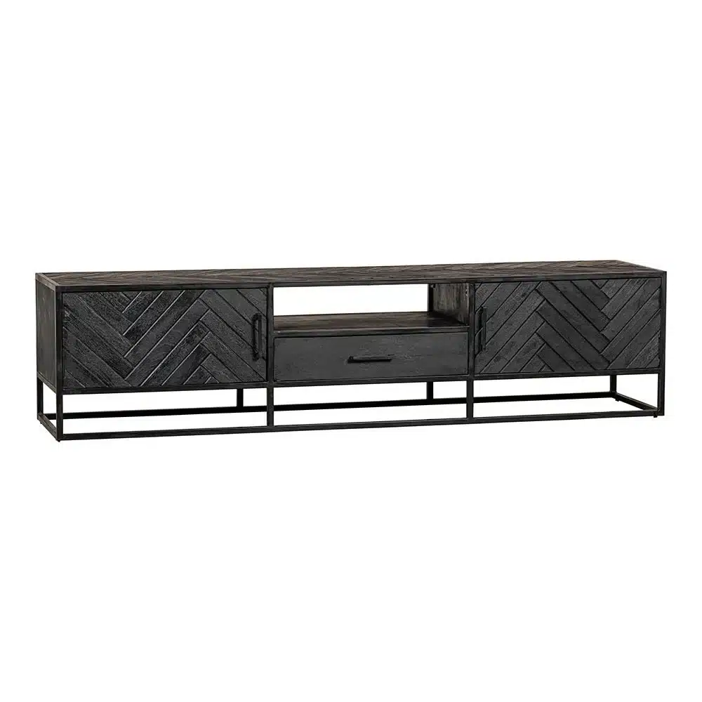 Mangohouten TV meubel 210x45x50cm Visgraat