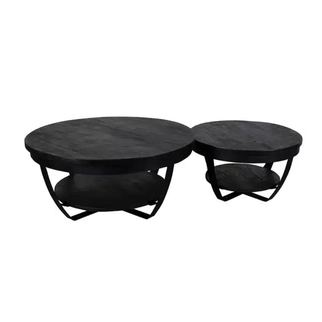 Mangohouten Salontafel Rond Zwart 90x40cm 8211 Nu Op Voorraad Binnen 7 Dagen In Huis