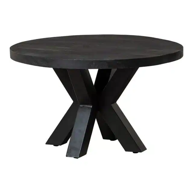 Mangohouten Salontafel Spinpoot Rond Zwart 70x42cm 8211 Bestel Nu Voor Levering In Week 5