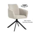 Dining room chair-Solo-with-fabric-Angus-Light-grey-Front-view-oblique-180