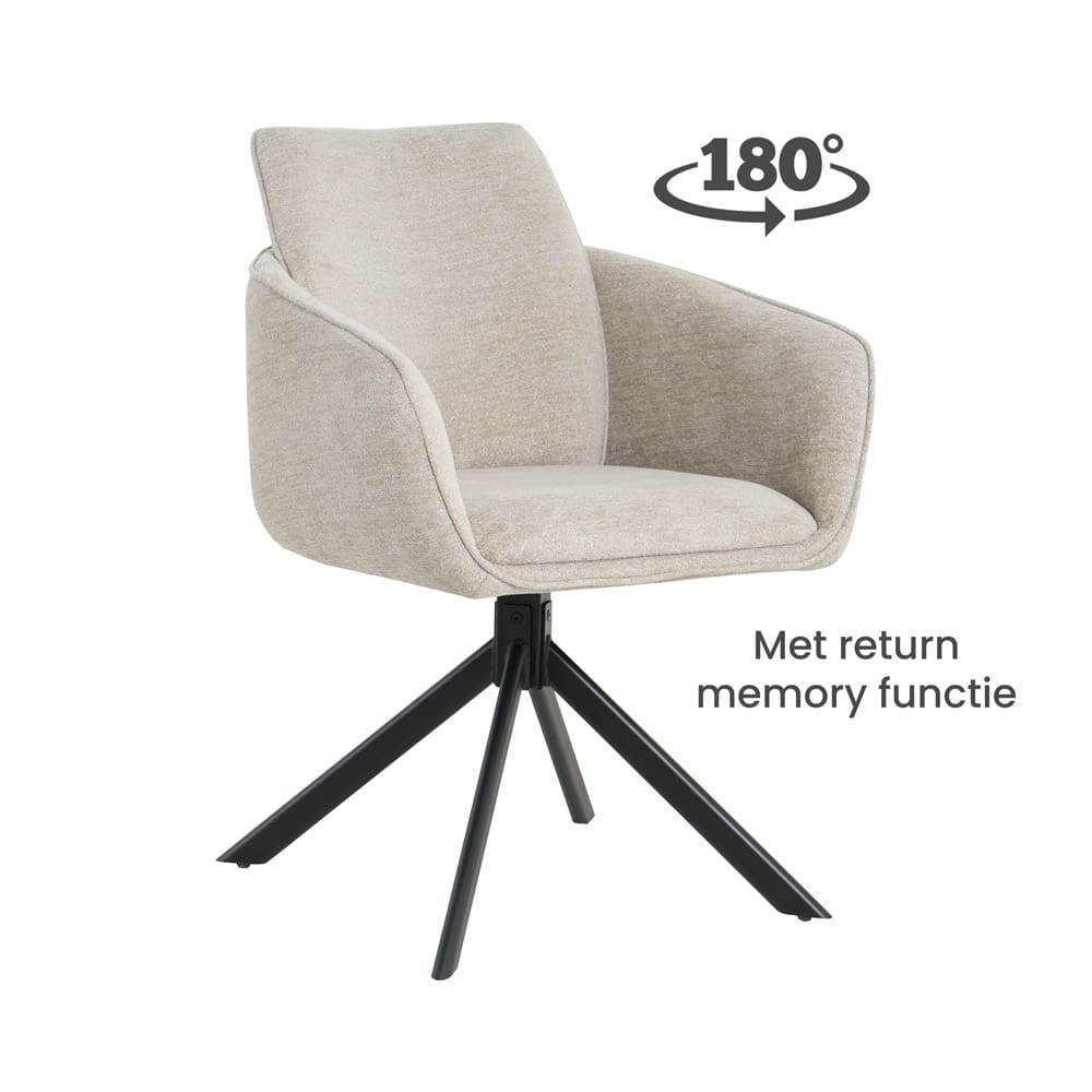 Dining room chair-Solo-with-fabric-Angus-Light-grey-Front-view-oblique-180