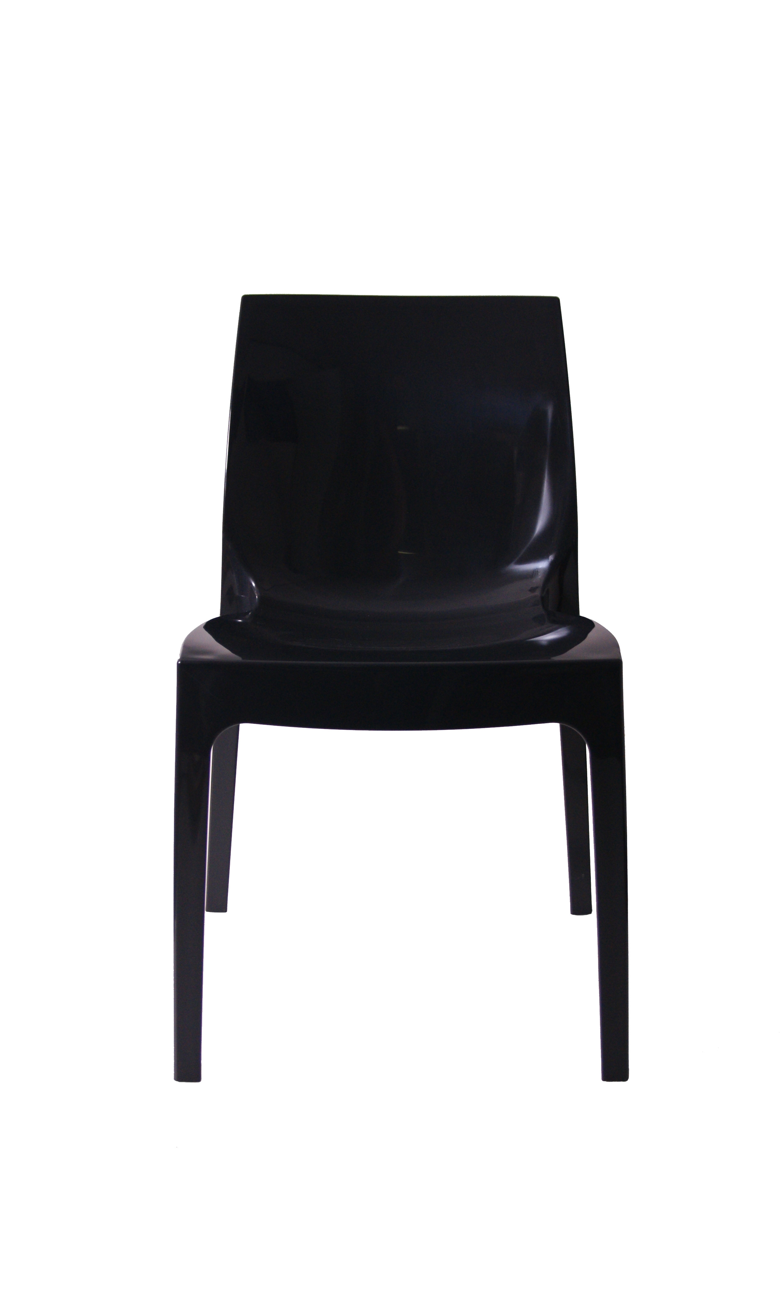Kunststof stoel glossy antraciet front Kunststof stoel glossy antraciet front