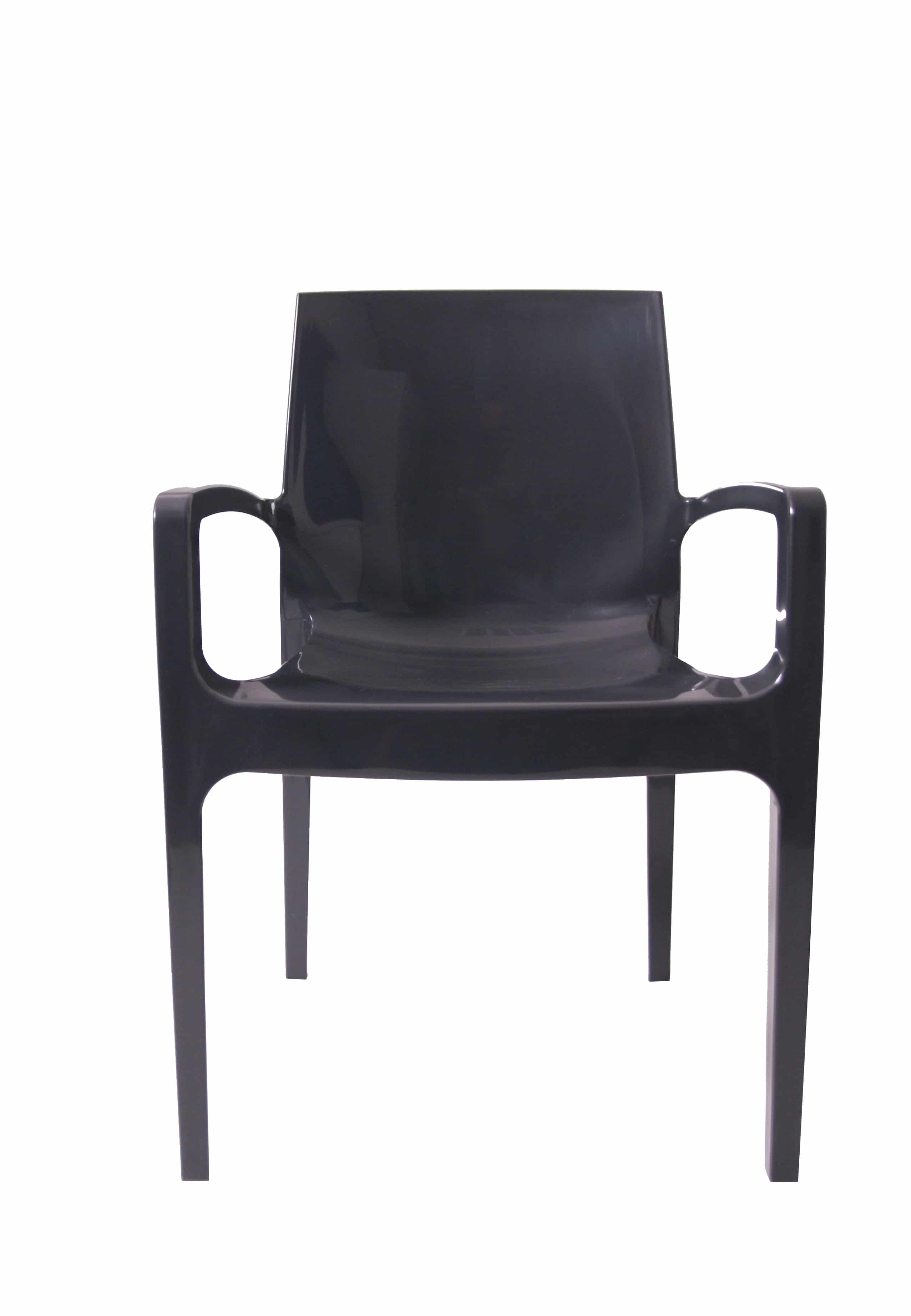 Kunststof stoel glossy armleggers antraciet Kunststof stoel glossy armleggers antraciet