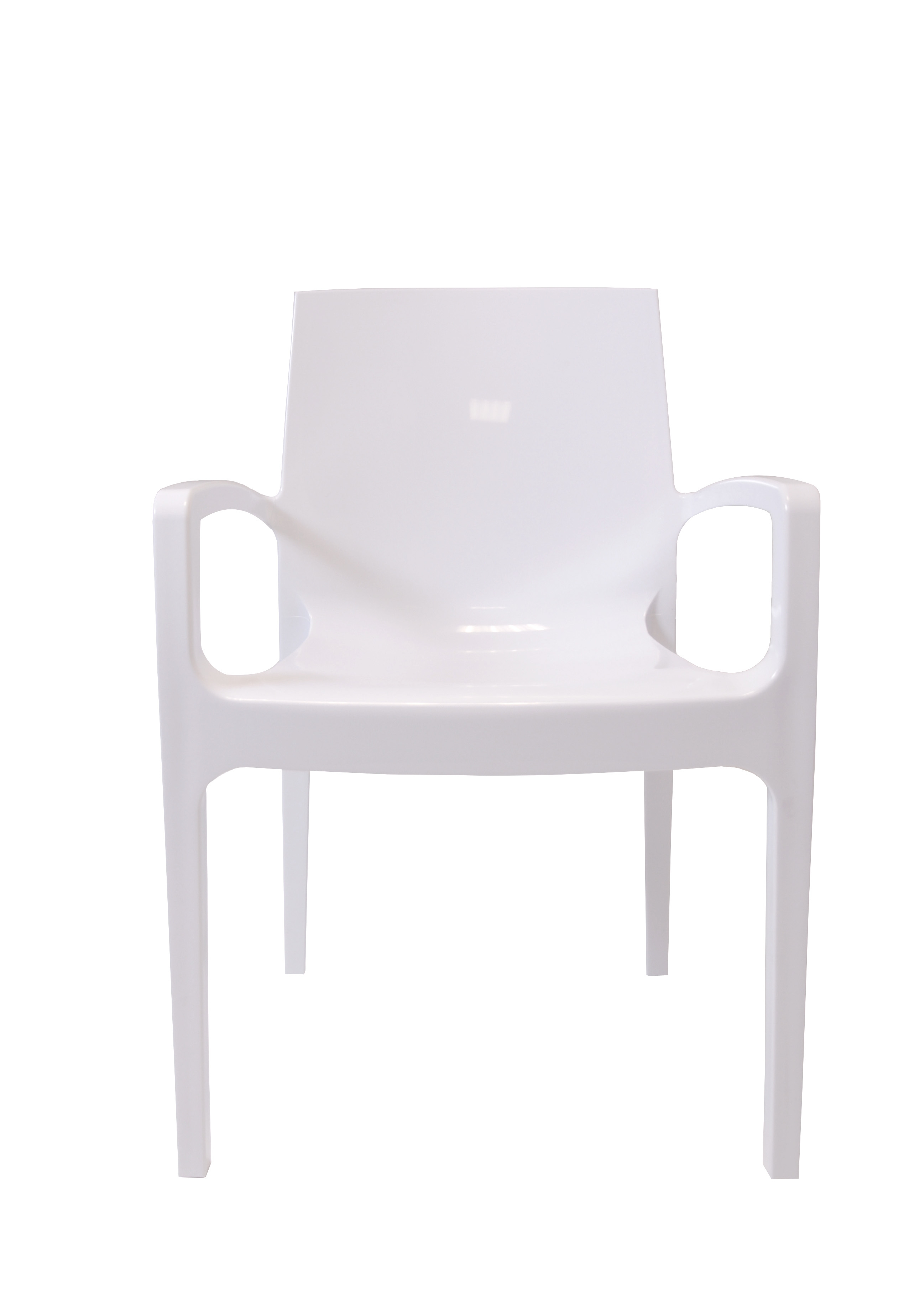 Kunststof stoel glossy armleggers wit Kunststof stoel glossy armleggers wit