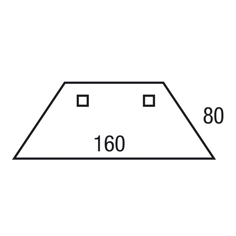 Trapeziumtafel Pinta 160x80 cm tekening Trapeziumtafel Pinta 160x80 cm tekening