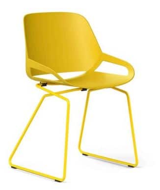Actieve Vergaderstoel Numo Geel Draadframe