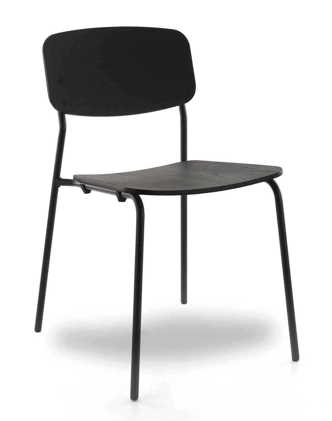 Kantinestoel Bb 4 Zwart Eiken Stapelbaar Kantinestoel Bb 4 Zwart Eiken Stapelbaar