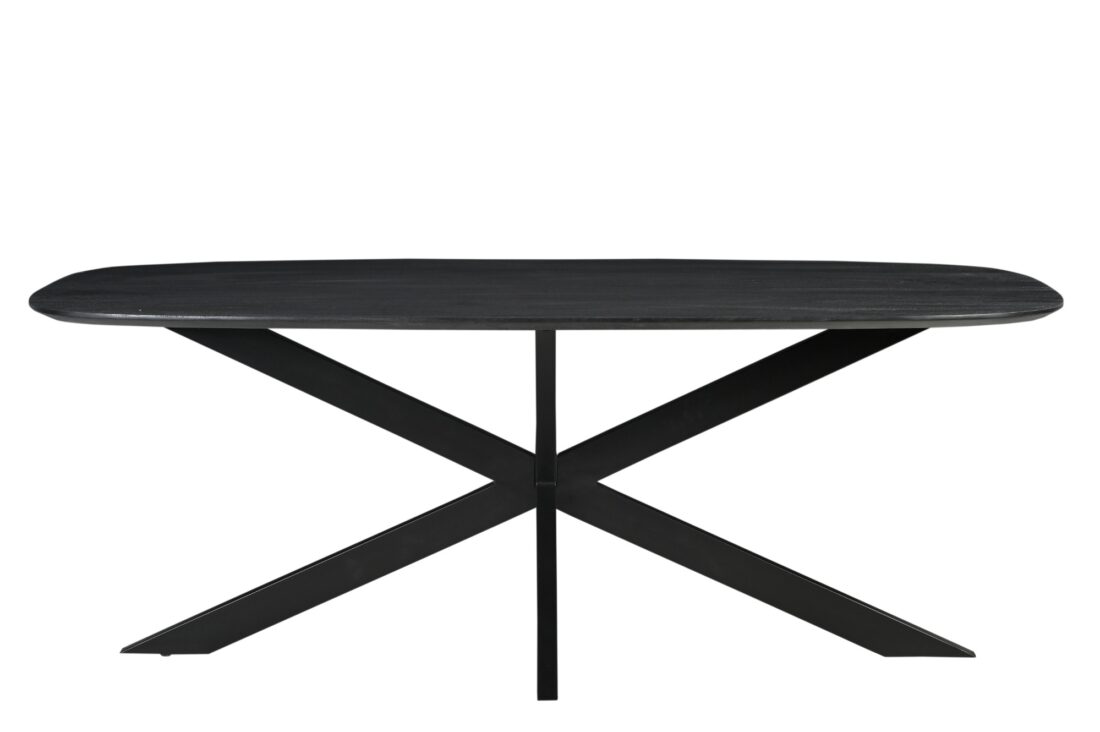 Vergadertafel 300 X 100 Cm Spinpoot En Deens Ovaal Zwart Blad