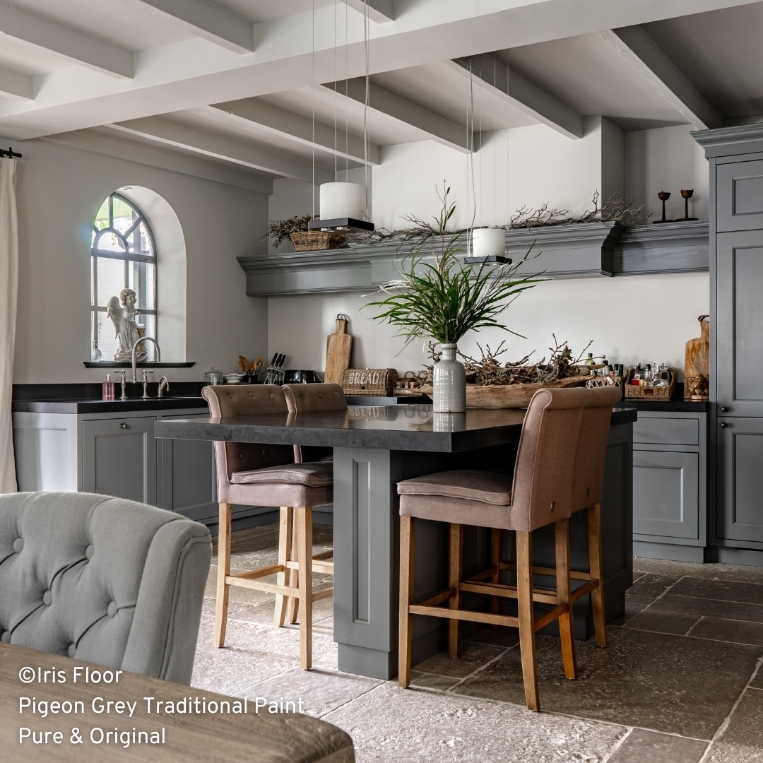 Iris Floor Pigeon Grey Traditional Paint Pure Original