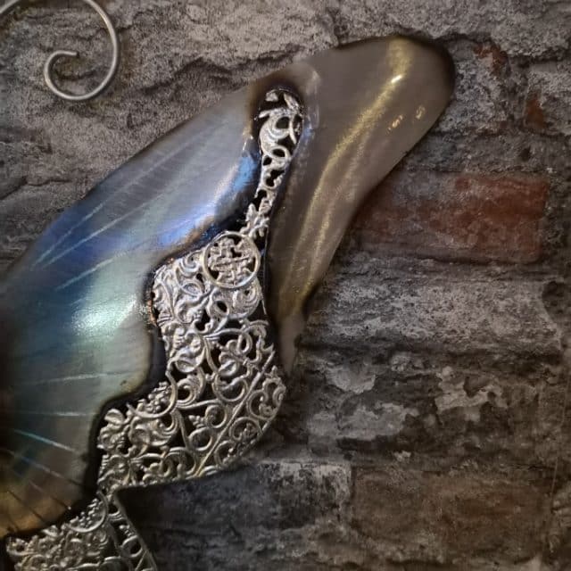 Metaal Vlinder Blauw Met Zilver 1425 3