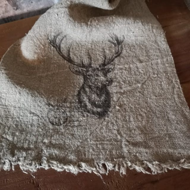 Shabby Doek Rendier 30 X 45cm