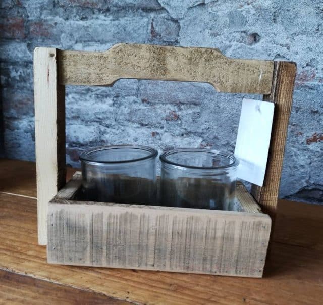 Houten Rekje Met 2 X Waxinehouder