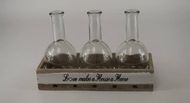 Houten Tray Met 3 Flessen En Tekst