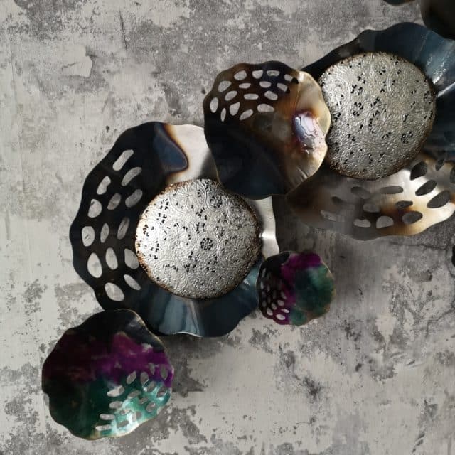 Metalen Wand Decoratie Moderne Bloemen 32259