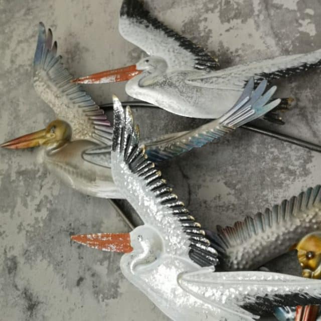 Wand Decoratie Metaal Ooievaars 1491