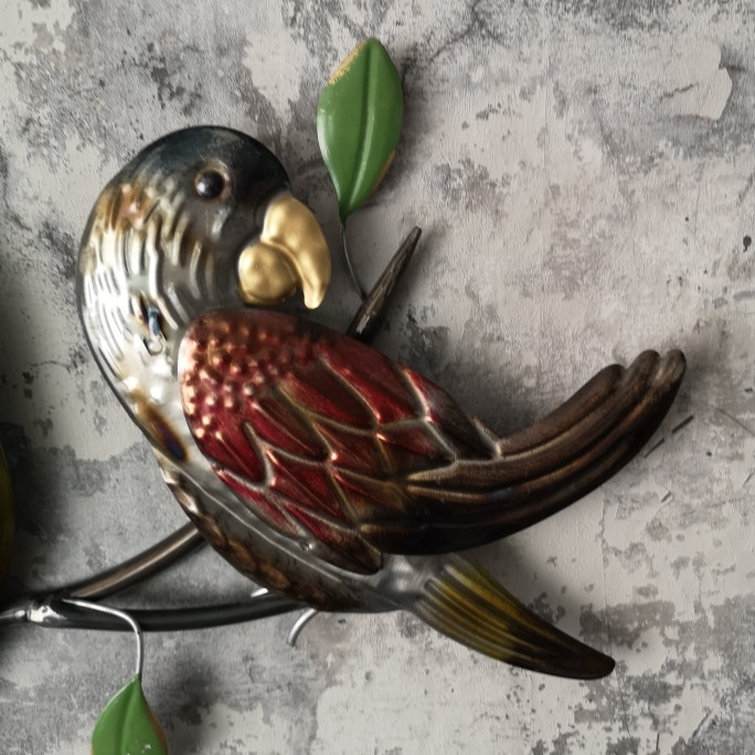 Metalen Wand Decoratie Papagaaien