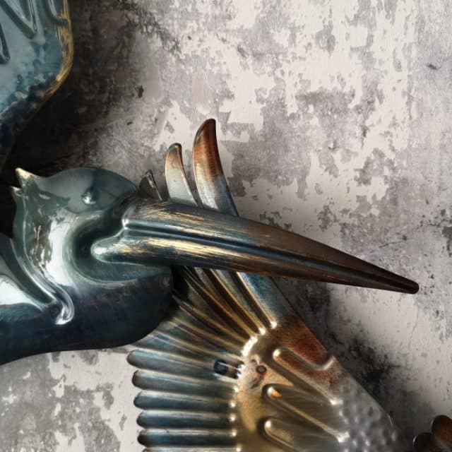 Wand Decoratie Metaal Pelikanen 1486
