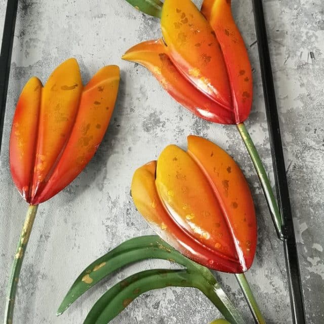 Metalen Wand Decoratie Tulpen 32265