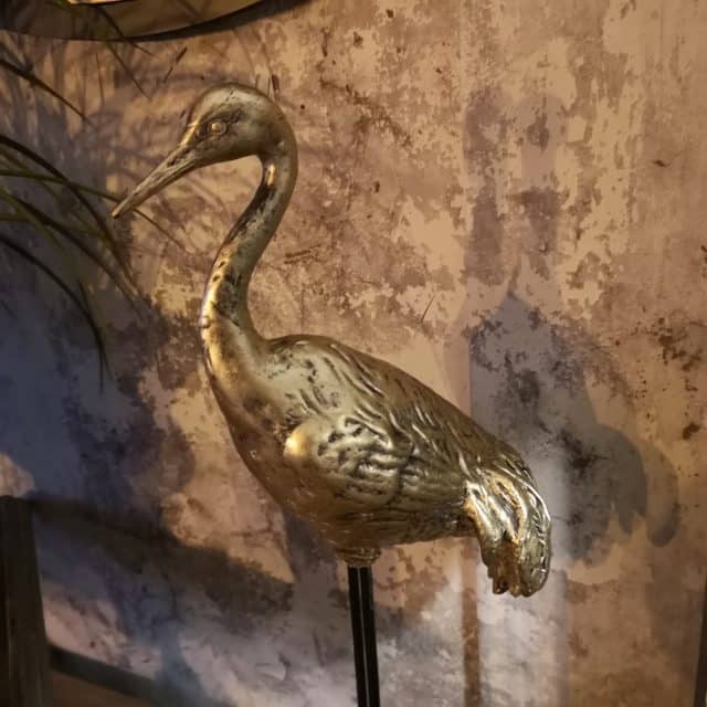 Vogel Op Standaard Goud H 53 X 24 X 11cm Uitverkocht