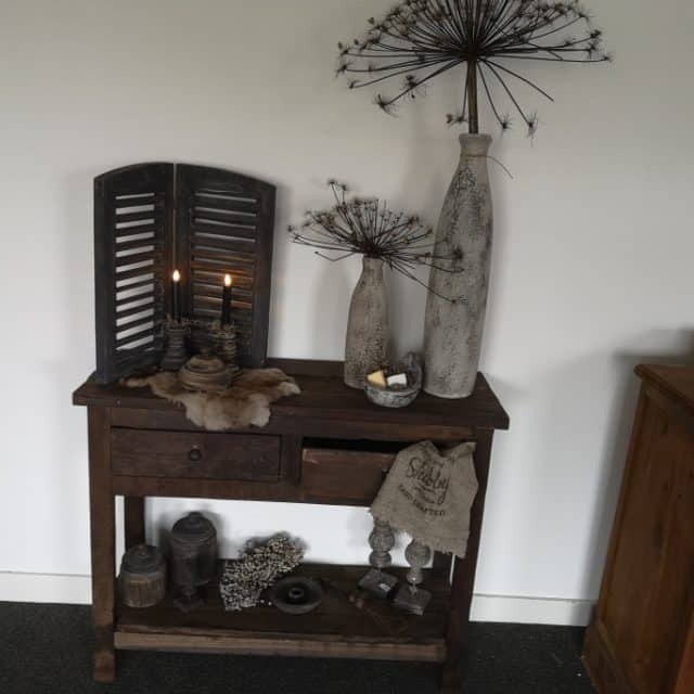 Side Table Oud Hout 2 Lade 2 Laags Uitverkocht
