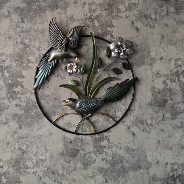 Wanddecoratie Cirkel Met Vogels En Bloemen 1285