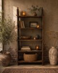 Boekenkast oud en doorleefd hout