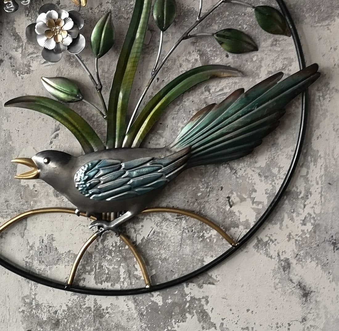 Wanddecoratie Cirkel Met Vogels En Bloemen 1285