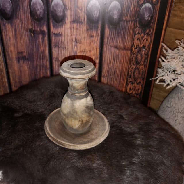 Baluster Kandelaar Hout Lichtbruin Maat L