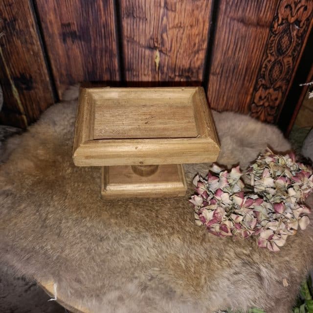 Houten Decoratie Amber Plateautje Op Voet 14 Cm Art 23 3162