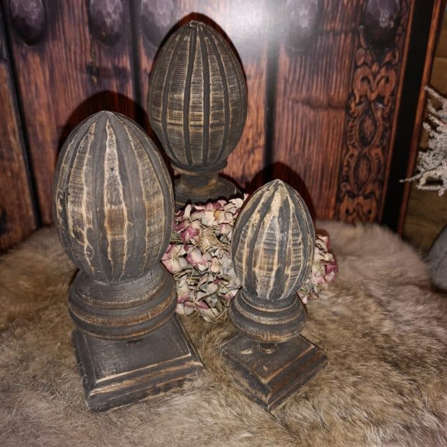Houten Decoratie Eikel Op Voet Groot 20 Cm Art 23 6496