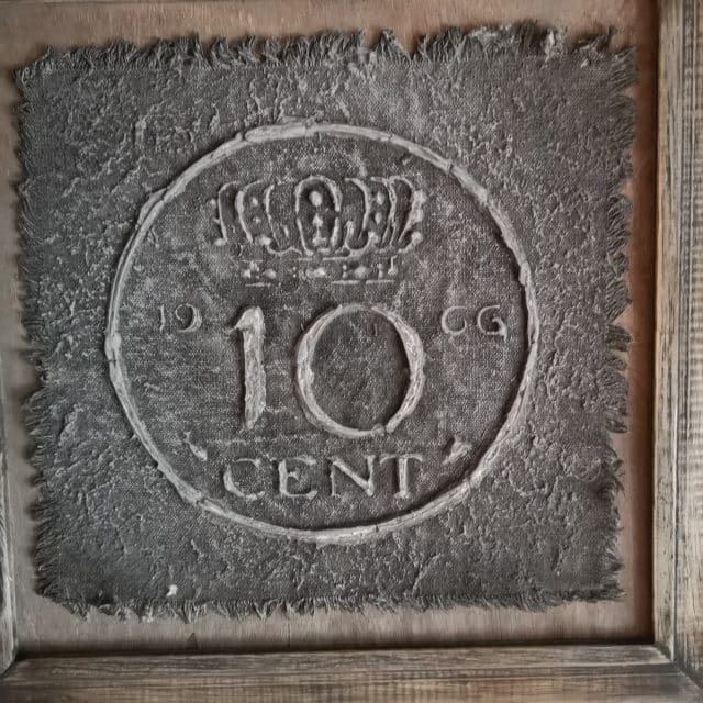 Houten Lijst Met Kalkdoek 10cent Uitverkocht