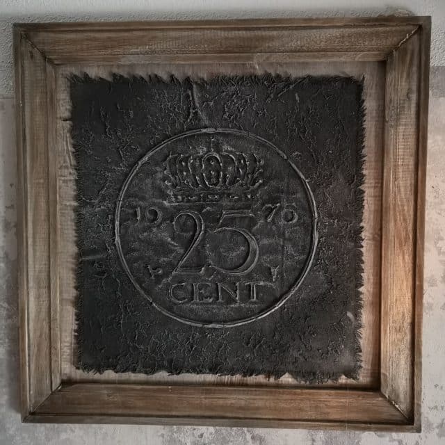 Houten Lijst Met Kalkdoek 25cent Art 1356 Uitverkocht