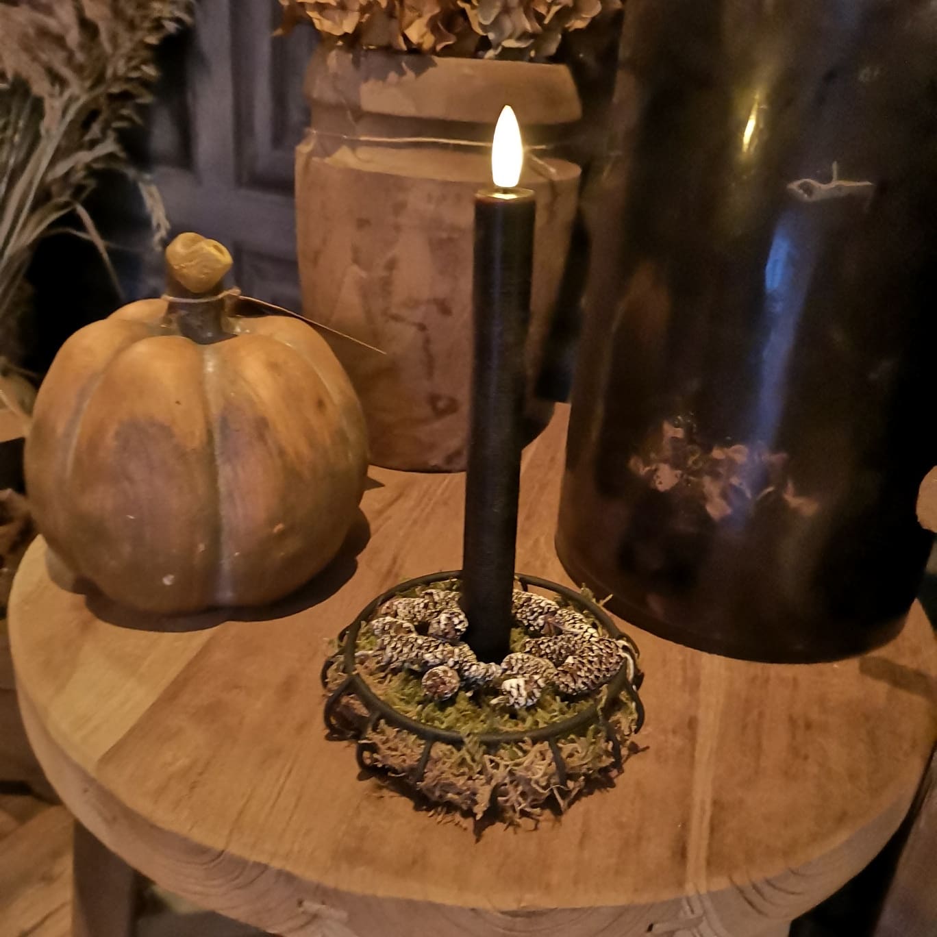 NKlaus kandelaar 20cm adventskrans kandelaar rond voor kaarsen 2cm messing goud decoratie tafelkaarsen stokkaarsen 2899