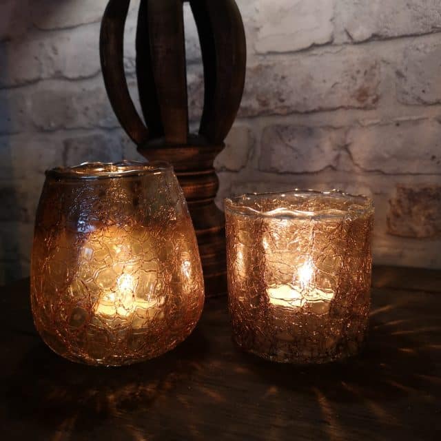 Glazen Windlichtje Bol Craquel Glas Goud