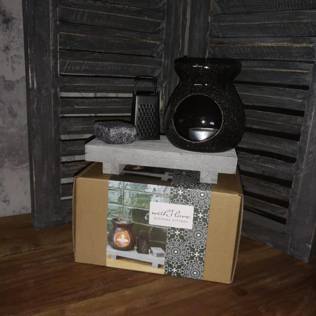 Kado Tip Geschenk Set Geurbrander Vesuvius Zwart