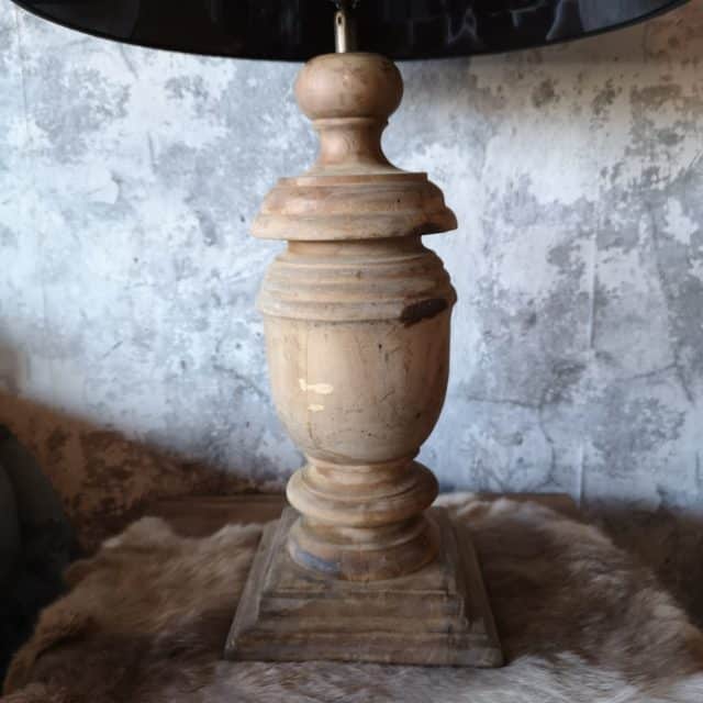 Grote Baluster Tafellamp Met Grijze Kap Art 3244