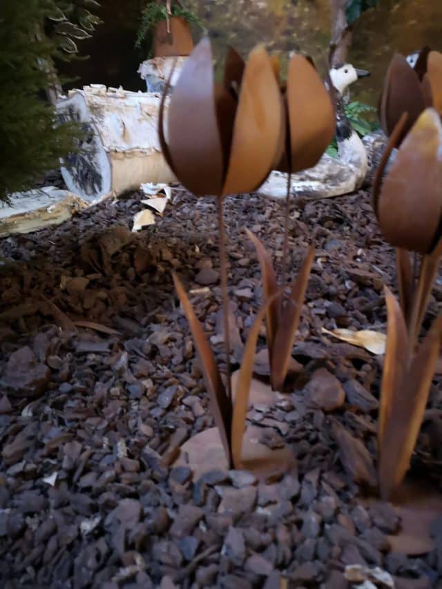Handgemaakt Decoratie Tulp Van Edel Roest Hoogte 25cm Art 9070