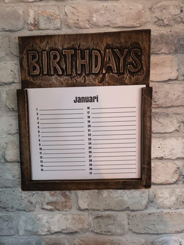 Verjaardagskalender In Hout Art 9065 Uitverkocht