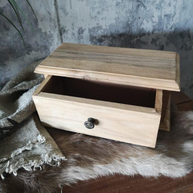 Houten Opbergkistje Met Lade Art 8542
