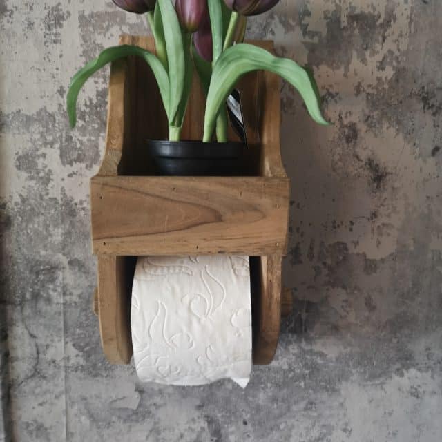 Houten Toilet Rol Houder Enkel Art 5524