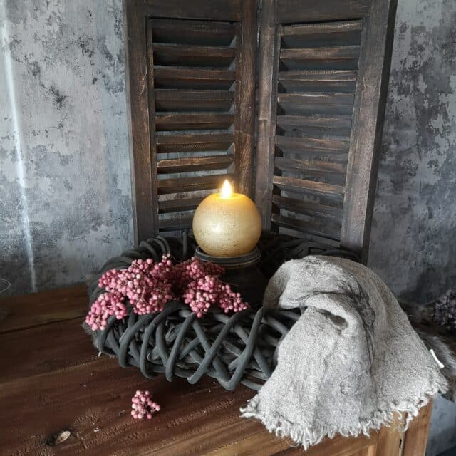 Rieten Krans Zwart 40cm Art 0597